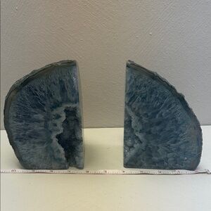 Blue Agate Bookends
